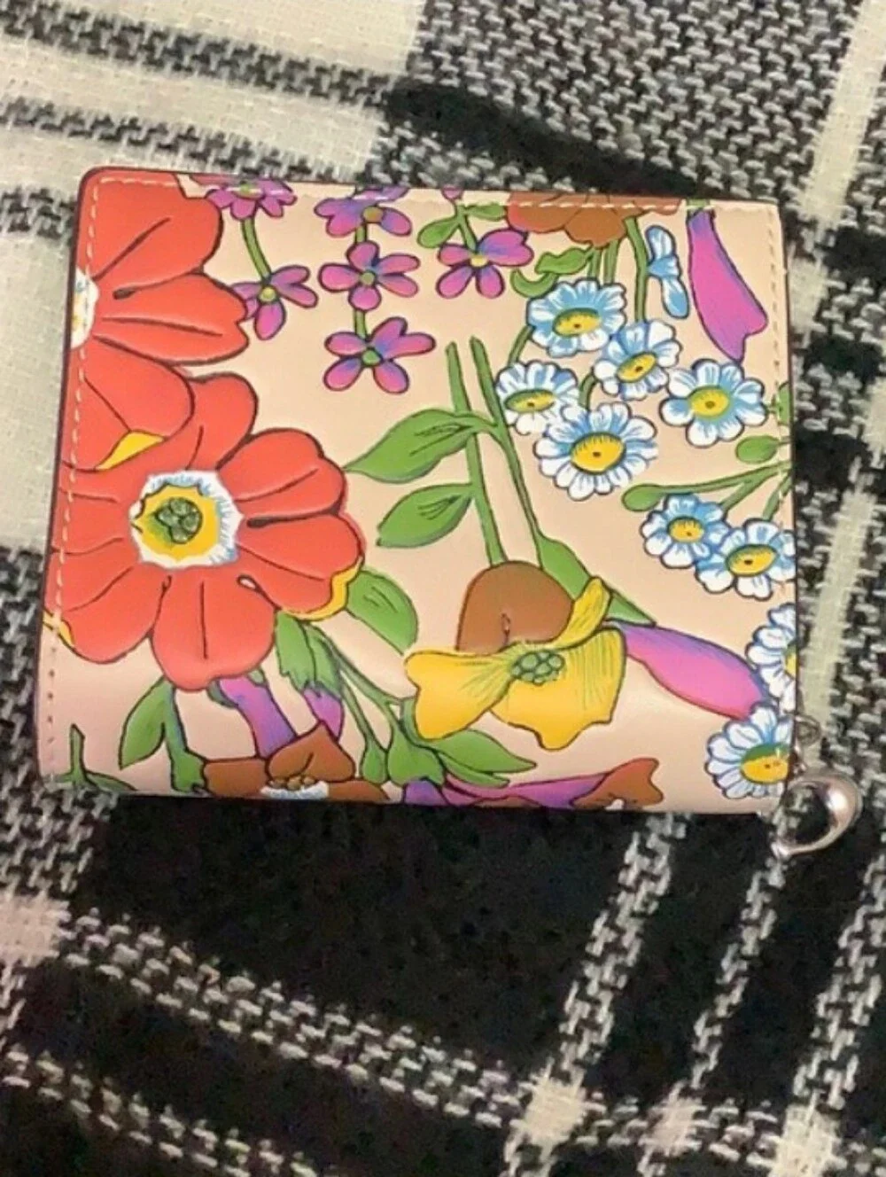 Coach floral leather snap wallet NWT